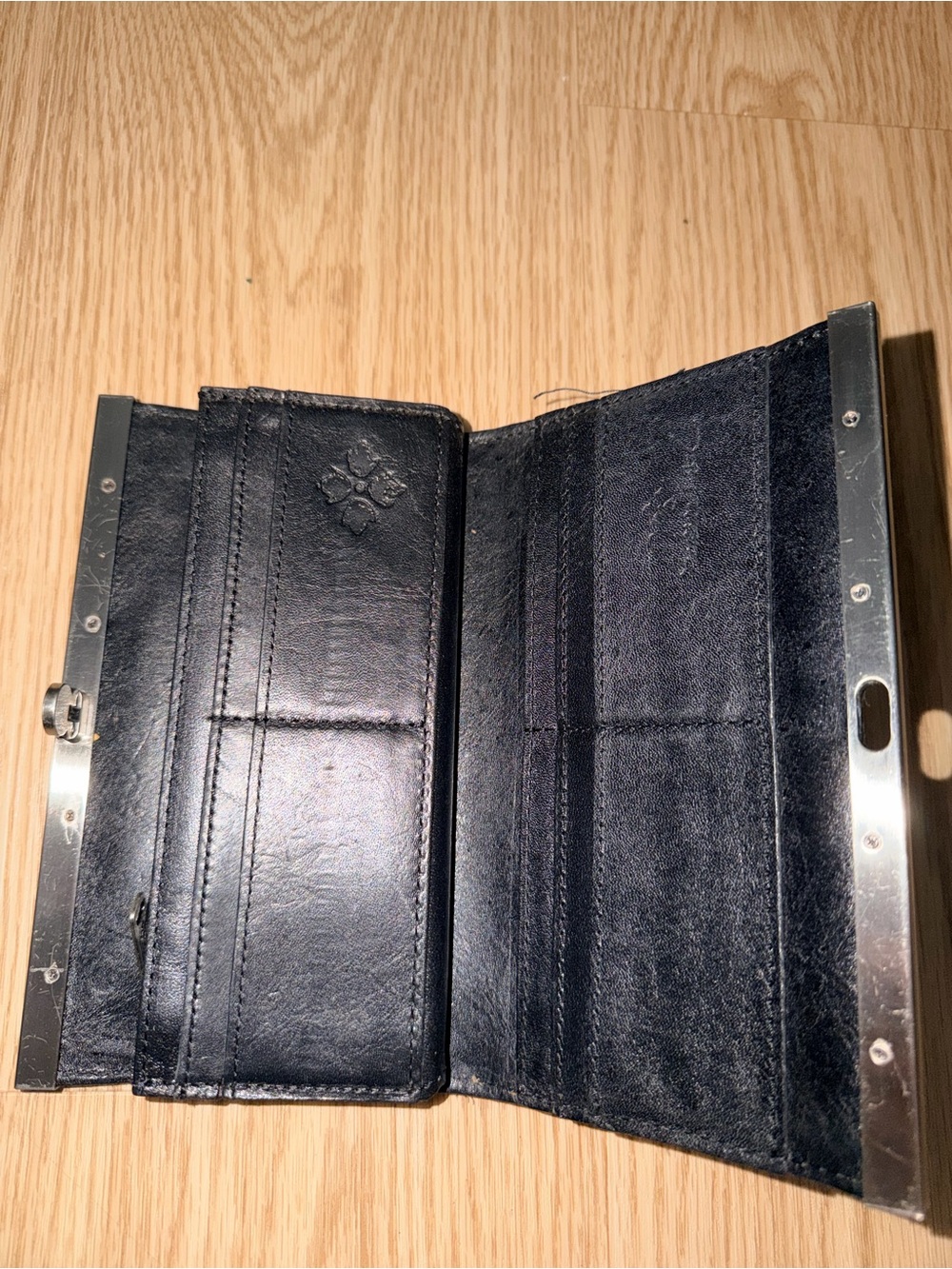 Patricia Nash Black Embossed Floral Frame Clutch - Picture 3 of 5